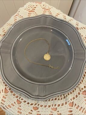 Gold plated St. Christopher pendant with 18 in.  gold plated 925 fine curb chain